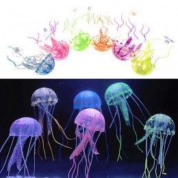 5.5 "świecące efekt sztuczne fałszywe fluorescencyjne meduzy akwarium Aquario podwodny Ornament dekoracyjny akcesoria