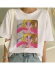 Sailor Moon lato nowe mody T koszula kobiety Harajuku z krótkim rękawem zabawy Ulzzang koszulka słodkie koszulka dla kota Cartoo