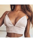 Krótki crop top z głębokim dekoltem na ramiączkach seksowny modny młodzieżowy dla dziewczyn dla kobiet