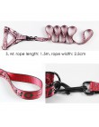 Moda Lettered obroża dla psa zestaw smycz i uprząż 1.5cm trwała lina nylonowa prowadzi buldog francuski Puppy Walking zaopatrzen
