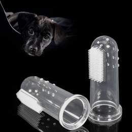 1 sztuk Pet Dog szczoteczka do zębów na palec Puppy pielęgnacja zębów szczotka miękki pies kot szczoteczki do czyszczenia nieświ