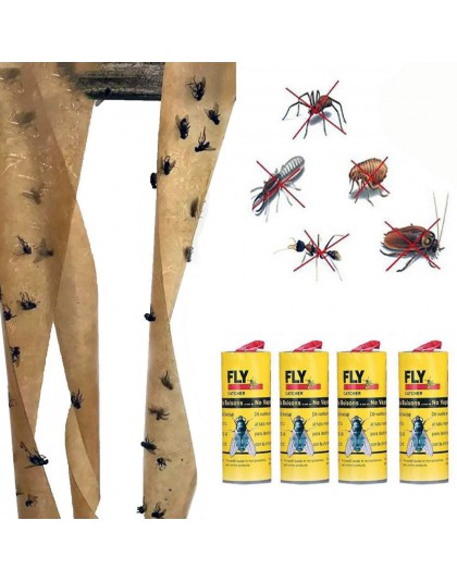 4 sztuk lepkie Ant Fly środek odstraszający papieru wyeliminować lotnicze owadów Bug domu klej flytrap pułapka Catcher Fly Bug M