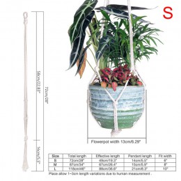 Ręcznie robione kolorowe wieszaki na rośliny makrama kryty kwiat na zewnątrz wiszący kosz lina bawełniana 4 nogi balkon wieszak 
