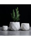 Kreatywny ceramiczny diament geometryczne doniczka proste sukulenta pojemnik zielone donice małe bonsai doniczki dekoracji wnętr