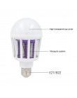 1PC 2 w 1 LED żarówka elektryczna pułapka urządzenie przeciw komarom światła E27 220V elektroniczny przeciw owadom Bug Led lampk