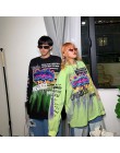 NiceMix 2020 moda w koreańskim stylu moda uliczna panie jesień punkowe topy Tees kobiety drukowane z długim rękawem t-shirty Cas