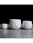 Kreatywny ceramiczny diament geometryczne doniczka proste sukulenta pojemnik zielone donice małe bonsai doniczki dekoracji wnętr