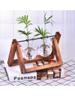 Roślina hydroponiczna wazony szklany wazon sadzarka Terrarium stół do komputera Bonsai doniczka wiszące doniczki z drewnianą tac