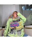 NiceMix 2020 moda w koreańskim stylu moda uliczna panie jesień punkowe topy Tees kobiety drukowane z długim rękawem t-shirty Cas