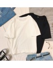 Koszulka Harajuku 4 jednokolorowe podstawowe t-shirty damskie Casual O-neck przyjaciele letni top koreański hipsterskie w stylu 