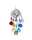 H & D Crystal Suncatcher czakra kolory kulki pryzmat drzewo życia okno do zawieszenia Rainbow Sun Catcher Christmas Home Decor
