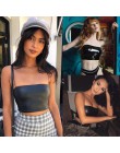 Dorywczo PU skóra Soild Camisole Femme głęboki dekolt panie crop top w stylu streetwear Chic pierścień pasy Bodycon czarny Skinn