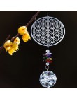 H & D kryształowy kwiat życia Suncatcher twórca tęczy okno wiszący ornament pamiątka świąteczny prezent dekoracja ślubna domu