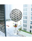 H & D kryształowy kwiat życia Suncatcher twórca tęczy okno wiszący ornament pamiątka świąteczny prezent dekoracja ślubna domu