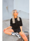 Luźna aksamitna pozłacana koszulka z krótkim rękawem Vintage gwiazdy wydrukowane Retro Streetwear Casual Plus rozmiar Harajuku k