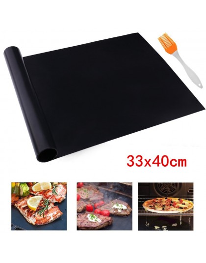 LMETJMA grill mata do grillowania wielokrotnego użytku non-stick grill gotowanie maty z olej szczotka grill żaroodporny wkładki 