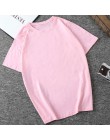 Koszulka Harajuku 4 jednokolorowe podstawowe t-shirty damskie Casual O-neck przyjaciele letni top koreański hipsterskie w stylu 