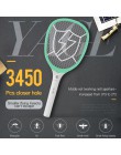 2200V elektryczny owad rakieta Swatter Zapper USB 1200mAh akumulator packa na komary Kill Fly 3 sieć łapka na owady zabójca puła