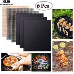 6 lub 3 sztuk non-stick grill Mat grill podkładki gotowanie pieczenia podkładka Mesh akcesoria kuchenne wielokrotnego użytku Roa