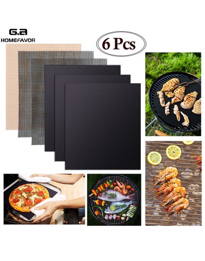6 lub 3 sztuk non-stick grill Mat grill podkładki gotowanie pieczenia podkładka Mesh akcesoria kuchenne wielokrotnego użytku Roa