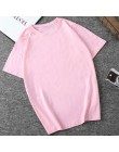Koszulka Harajuku 4 jednokolorowe podstawowe t-shirty damskie Casual O-neck przyjaciele letni top koreański hipsterskie w stylu 
