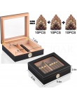 Skrzynka na cygara z drewna cedrowego cygara przenośne etui na cygara W/nawilżacz higrometr cygaro Humidor Sigaren Box na cygara