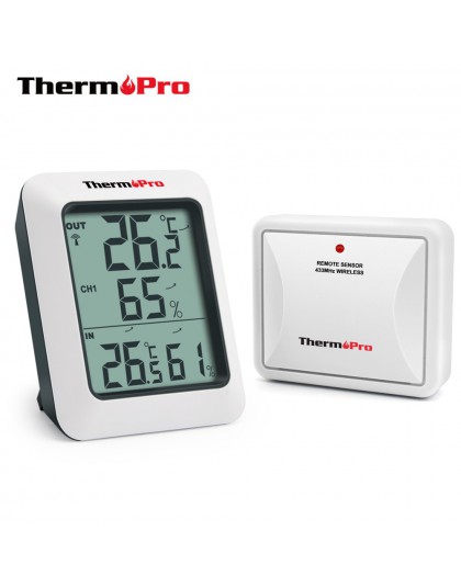 ThermoPro TP60S 60M bezprzewodowy higrometr cyfrowy wewnętrzny termometr zewnętrzny monitor wilgotności stacja pogodowa