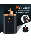 20 sztuk pojemność papierośnica z zapalniczka elektroniczna na usb Cigar Holder zapalniczki dla zwykłych papierosów gadżety dla 