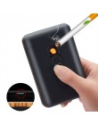 20 sztuk pojemność papierośnica z zapalniczka elektroniczna na usb Cigar Holder zapalniczki dla zwykłych papierosów gadżety dla 