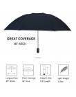 Wiatroszczelny automatyczny składany odwrócony parasol, 10 żeber przenośny odwrócony parasol z pasek odblaskowy, parasol teflono
