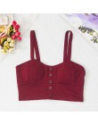 Gkfnmt krótki Top kobiety stanik Camis kobiety Camisole 2020 lato Sexy bez rękawów Slim niska klatka przycisk Roupas Femininas