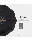 PARACHASE duży parasol mężczyźni biznes styl 115cm parasol automatyczny deszcz podwójna warstwa 10K wiatroszczelna duża parasole