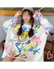 NiceMix 2020 moda w koreańskim stylu moda uliczna panie jesień punkowe topy Tees kobiety drukowane z długim rękawem t-shirty Cas