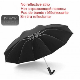 Wiatroszczelny automatyczny składany odwrócony parasol, 10 żeber przenośny odwrócony parasol z pasek odblaskowy, parasol teflono