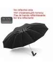 Wiatroszczelny automatyczny składany odwrócony parasol, 10 żeber przenośny odwrócony parasol z pasek odblaskowy, parasol teflono