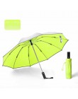Wiatroszczelny automatyczny składany odwrócony parasol, 10 żeber przenośny odwrócony parasol z pasek odblaskowy, parasol teflono