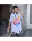 NiceMix 2020 moda w koreańskim stylu moda uliczna panie jesień punkowe topy Tees kobiety drukowane z długim rękawem t-shirty Cas