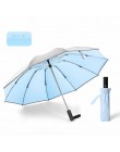 Wiatroszczelny automatyczny składany odwrócony parasol, 10 żeber przenośny odwrócony parasol z pasek odblaskowy, parasol teflono