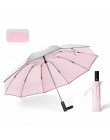 Wiatroszczelny automatyczny składany odwrócony parasol, 10 żeber przenośny odwrócony parasol z pasek odblaskowy, parasol teflono