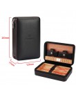 Cohiba cygaro Humidor Case przenośny z drewna cedrowego skóra podróży Humidor nawilżacz zestaw pudełko (bez zapalniczki)