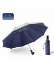 Wiatroszczelny automatyczny składany odwrócony parasol, 10 żeber przenośny odwrócony parasol z pasek odblaskowy, parasol teflono