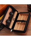 Cohiba cygaro Humidor Case przenośny z drewna cedrowego skóra podróży Humidor nawilżacz zestaw pudełko (bez zapalniczki)