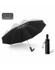 Wiatroszczelny automatyczny składany odwrócony parasol, 10 żeber przenośny odwrócony parasol z pasek odblaskowy, parasol teflono