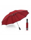 Wiatroszczelny automatyczny składany odwrócony parasol, 10 żeber przenośny odwrócony parasol z pasek odblaskowy, parasol teflono