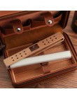 Cohiba cygaro Humidor Case przenośny z drewna cedrowego skóra podróży Humidor nawilżacz zestaw pudełko (bez zapalniczki)