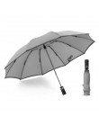 Wiatroszczelny automatyczny składany odwrócony parasol, 10 żeber przenośny odwrócony parasol z pasek odblaskowy, parasol teflono