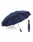 Wiatroszczelny automatyczny składany odwrócony parasol, 10 żeber przenośny odwrócony parasol z pasek odblaskowy, parasol teflono