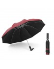 Ochrona UV automatyczny odwrócony parasol dziesięć kości winylowy parasol składany parasol deszcz szafka mężczyźni i kobiety pod