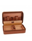 Cohiba cygaro Humidor Case przenośny z drewna cedrowego skóra podróży Humidor nawilżacz zestaw pudełko (bez zapalniczki)