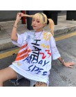 NiceMix 2020 moda w koreańskim stylu moda uliczna panie jesień punkowe topy Tees kobiety drukowane z długim rękawem t-shirty Cas